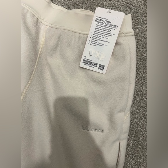Lululemon NWT Tumbled Fleece Mid-Rise Relaxed fit hiking pant Light Ivory - Picture 4 of 5